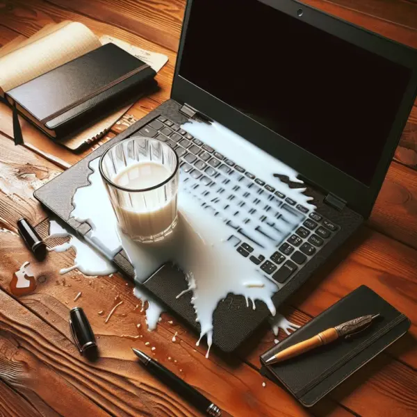 zalany laptop